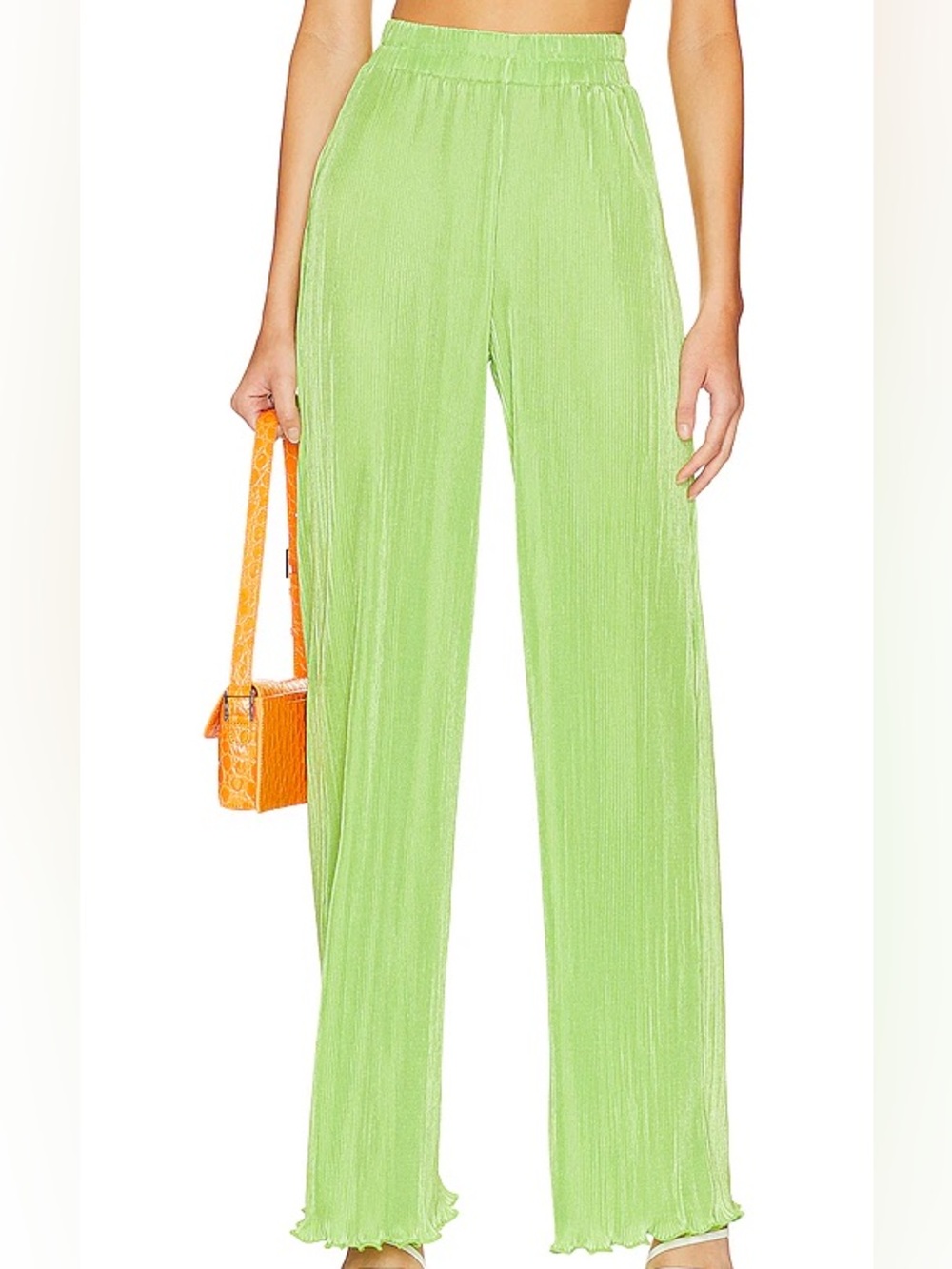 superdown Light Green Wide Leg Pants